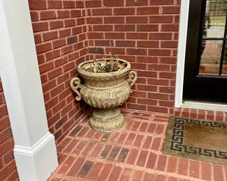 We have a wonderful collection of outdoor furniture, accessories, statues, pots, benches, a Weber grill with copper color steel case, two propane tower heaters and the list goes on and on.