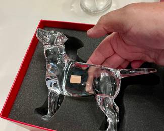 Baccarat Crystal Labrador Dog in original box