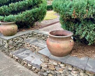 We have a wonderful collection of outdoor furniture, accessories, statues, pots, benches, a Weber grill with copper color steel case, two propane tower heaters and the list goes on and on.