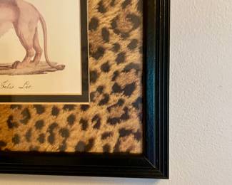 Beautiful exotic African safari animals framed and matted with animal motif