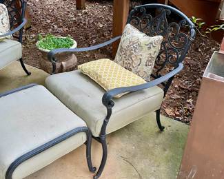 We have a wonderful collection of outdoor furniture, accessories, statues, pots, benches, a Weber grill with copper color steel case, two propane tower heaters and the list goes on and on.