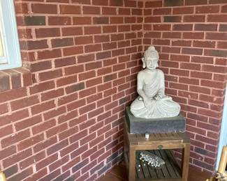 We have a wonderful collection of outdoor furniture, accessories, statues, pots, benches, a Weber grill with copper color steel case, two propane tower heaters and the list goes on and on.