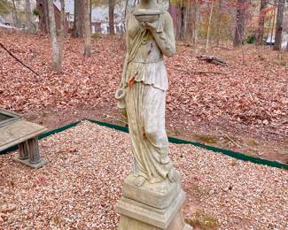 We have a wonderful collection of outdoor furniture, accessories, statues, pots, benches, a Weber grill with copper color steel case, two propane tower heaters and the list goes on and on.