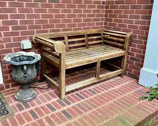 We have a wonderful collection of outdoor furniture, accessories, statues, pots, benches, a Weber grill with copper color steel case, two propane tower heaters and the list goes on and on.