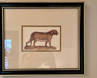 Beautiful exotic African safari animals framed and matted with animal motif