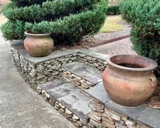 We have a wonderful collection of outdoor furniture, accessories, statues, pots, benches, a Weber grill with copper color steel case, two propane tower heaters and the list goes on and on.