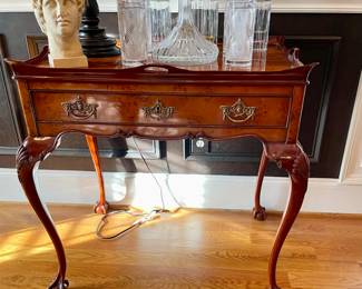 One of the most beautiful tea tables we have had, fantastically carved and exceptional finish