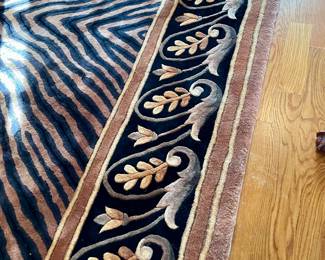 Zebra motif carpet.