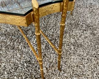 Beautiful glass and gilt iron coffee table