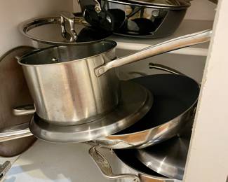 Cook service All-Clad Pots, Pans, everything you can every want and all like brand new.