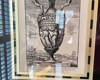 A lot of great framed pictures, architectural, historical themes