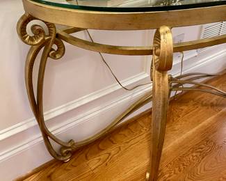 Great hall table metal and glass