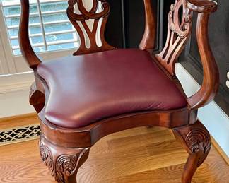 exceptional corner chair, graceful carving--not typical and rare