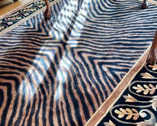 Zebra motif carpet.