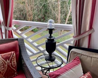 We have a wonderful collection of outdoor furniture, accessories, statues, pots, benches, a Weber grill with copper color steel case, two propane tower heaters and the list goes on and on.