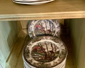 Many types of accessories, silverplate, porcelain, ceramics. Friendly Village shown here.