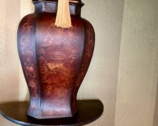 Decorative Ginger Jars by Sadek Imports Lidded Tole Jar Asian Motif