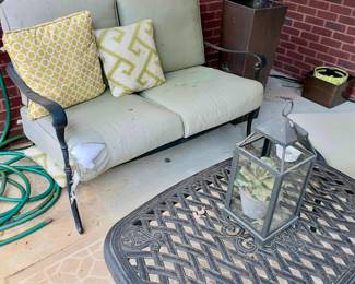 We have a wonderful collection of outdoor furniture, accessories, statues, pots, benches, a Weber grill with copper color steel case, two propane tower heaters and the list goes on and on.
