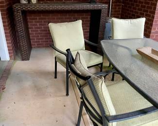 We have a wonderful collection of outdoor furniture, accessories, statues, pots, benches, a Weber grill with copper color steel case, two propane tower heaters and the list goes on and on.