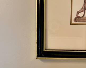Beautiful exotic African safari animals framed and matted with animal motif