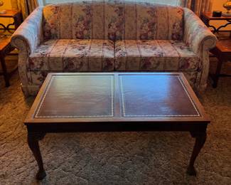 Sleeper Sofa, Leather Top Coffee Table