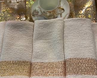 Vintage Gold and Ivory Napkins