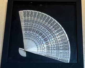 Mother of Pearl Fan Framed