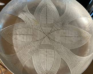 Vtg Canterbury Hammered Aluminum Celtic Design Platter