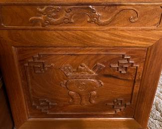The pictures DO NOT d o this piece justice! Gorgeous Vintage Hand Carved Cedar Chest (carved on all sides and top)