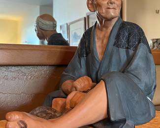 Japanese Hakata Urasaki Clay Figure (AMAZING!)