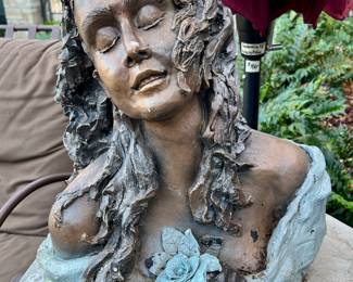"Belinda" terracotta sculpture by local Fort Worth artist, Jimmie Anne Stephens