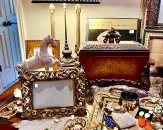 Fun costume jewelry, hides, quality frames, and boxes.