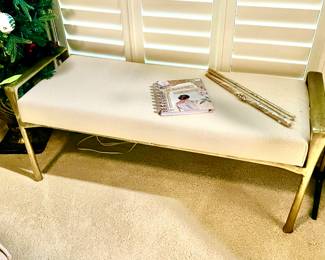 LOVELY WHITE AND GOLD BENCH