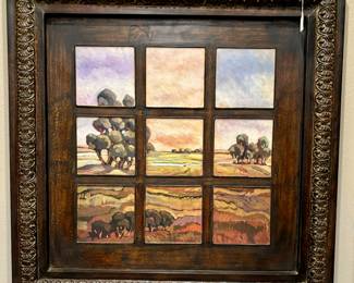 framed painting blocks.