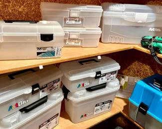 Lots of ArtBins, gun cleaning supplies, etc.