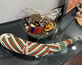 Beaded Buffalo Horn