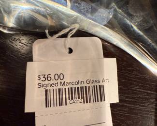 Signed Marcolin Glass Art
