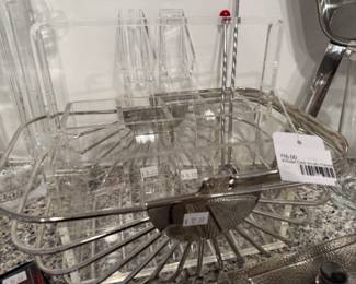 Vintage Clear Acrylic Flatware Holder