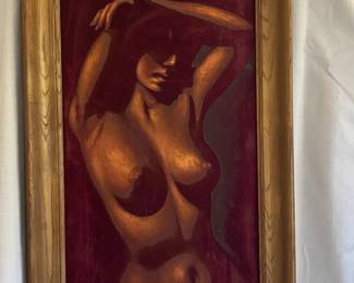 Oil on Velvet late 1960's Painting