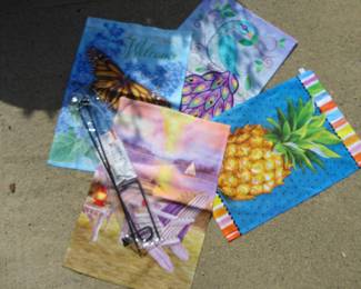 Sample of garden flags available