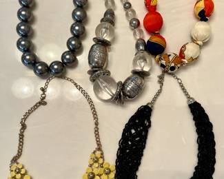 Lots of costume jewelry necklaces