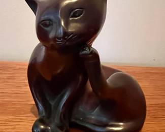 Wood cat figurine
