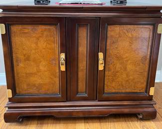 Hollywood Regency Chinoiserie Style flip-top buffet