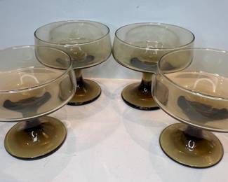 Libbey smoky dessert glasses