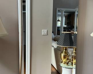 Decorative mirror with wood top and bottom