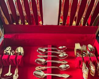 Rogers gold stainless flatware set