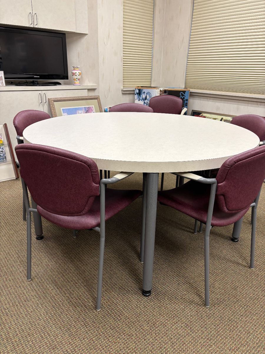 Table by Shoto Corp.; chairs by Fixtures Mfg., a JAMI company.