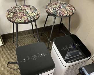Three Medify Air air purifiers; pair of matching stools, very heavy/high quality.