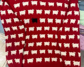 Warm & Wonderful black sheep sweater, red. Princess Diana.