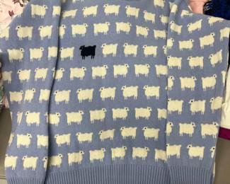 Warm & Wonderful black sheep sweater, new with tags, blue. Princess Diana.